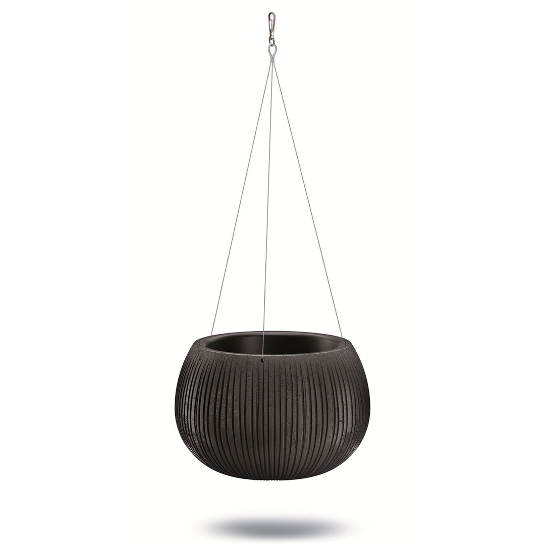 Hängetopf mit Einsatz Beton Bowl WS DKB240WS-B411 - schwarze Farbe