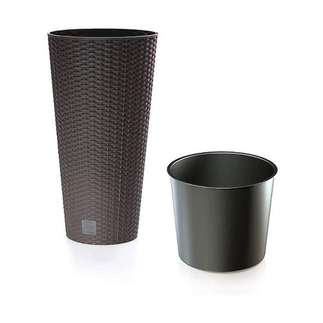 Blumentopf mit einem Beitrag Rato Tubus DRTUS250 umber Rattan Nachahmung