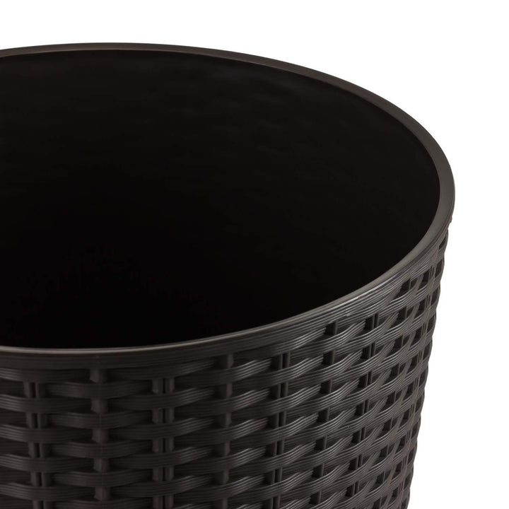 Blumentopf mit einem Beitrag Rato Tubus DRTUS250 umber Rattan Nachahmung