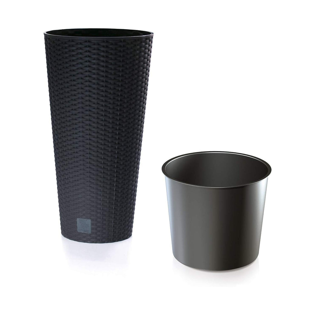 Blumentopf mit einem Beitrag Rato Tubus DRTUS300 Anthrazit Rattan Nachahmung