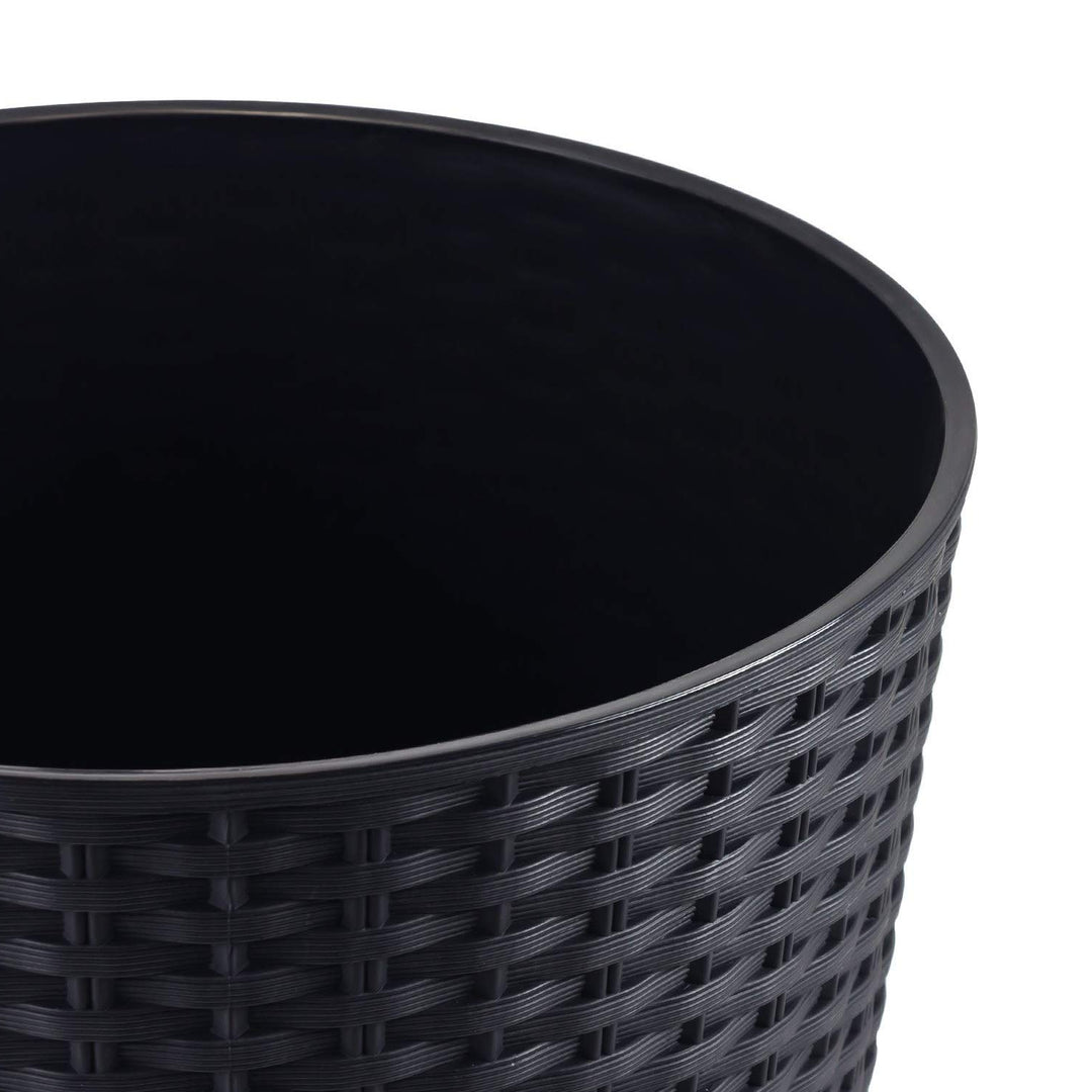 Blumentopf mit einem Beitrag Rato Tubus DRTUS300 Anthrazit Rattan Nachahmung