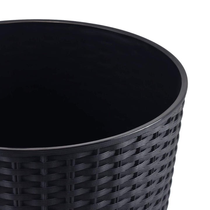 Blumentopf mit einem Beitrag Rato Tubus DRTUS300 Anthrazit Rattan Nachahmung