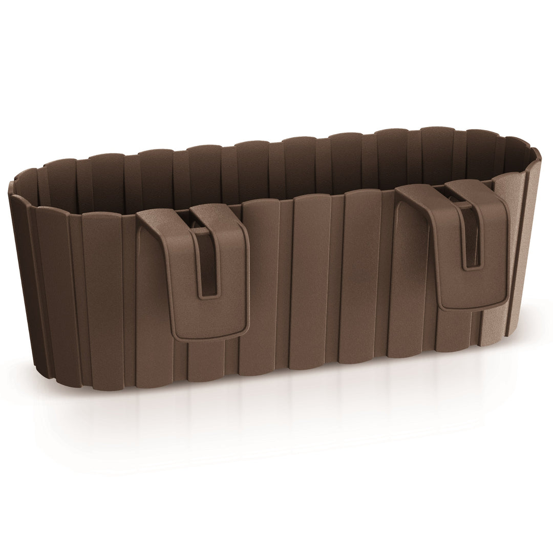 Boardee Hook Blumenkasten Balkonkasten Blumentopf Pflanzkasten 4,9L 383x212x130mm (Braun)