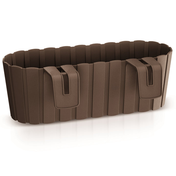 Boardee Hook Blumenkasten Balkonkasten Blumentopf Pflanzkasten 4,9L 383x212x130mm (Braun)