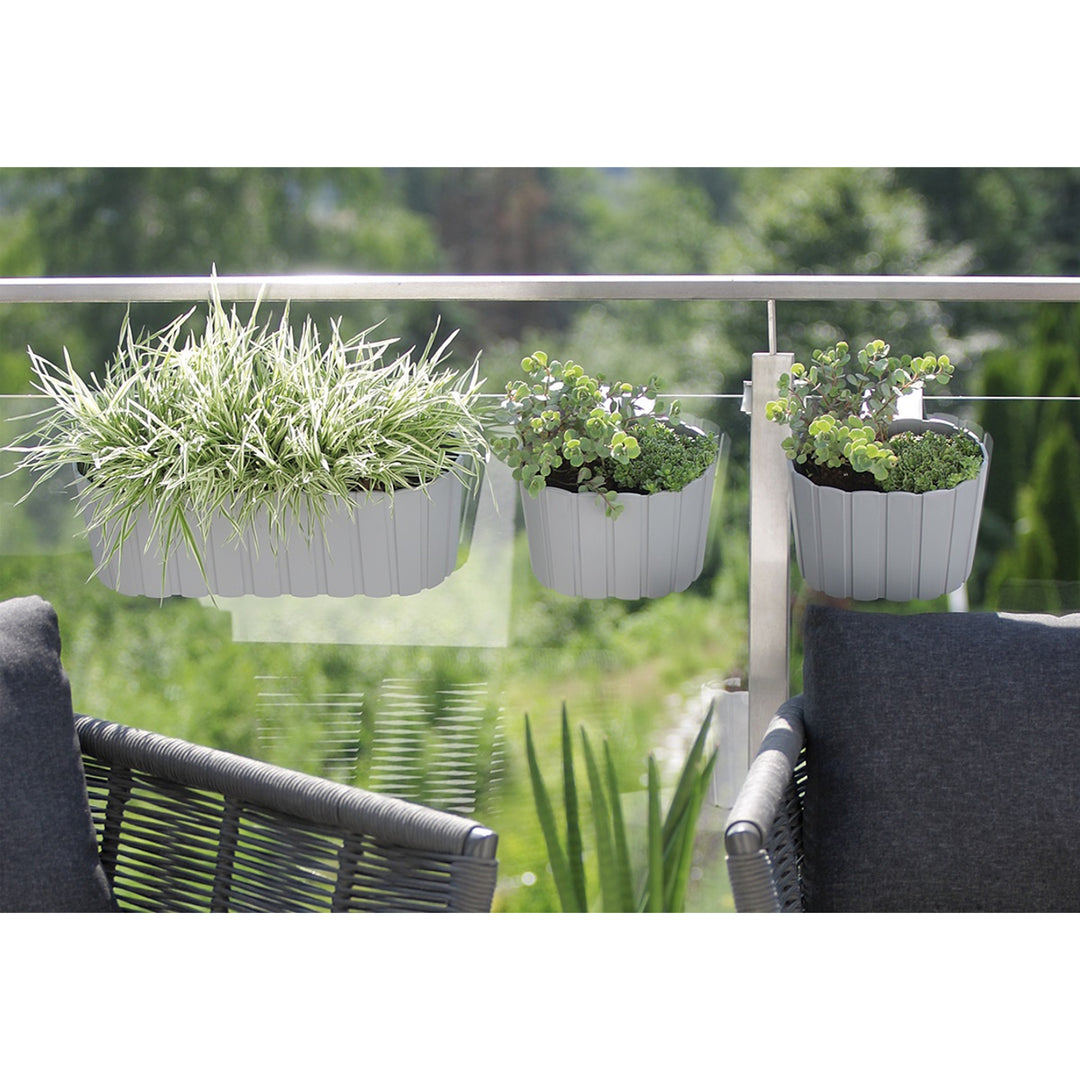 Boardee Hook Blumenkasten Balkonkasten Blumentopf Pflanzkasten 4,9L 383x212x130mm (Braun)