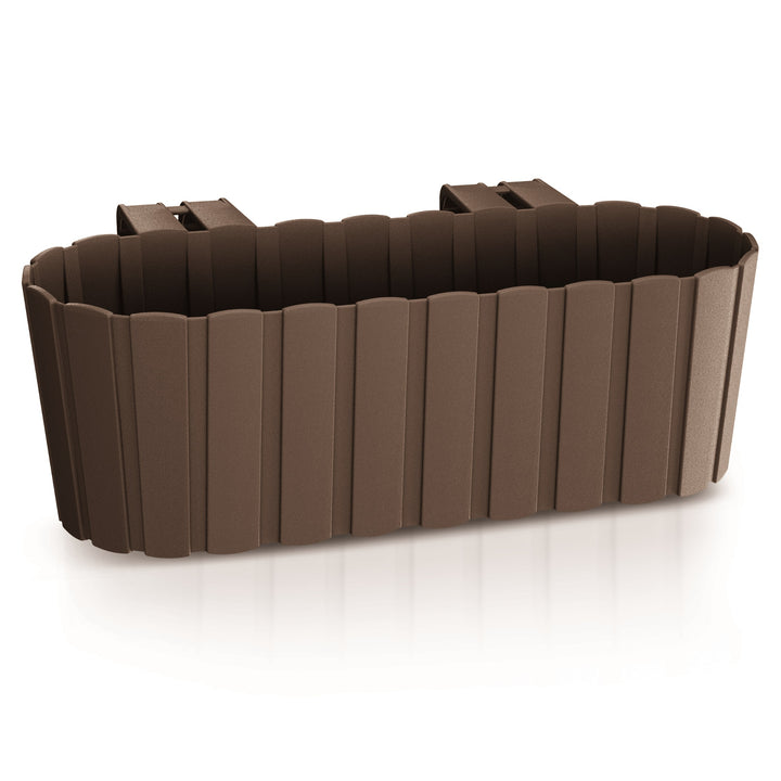 Boardee Hook Blumenkasten Balkonkasten Blumentopf Pflanzkasten 4,9L 383x212x130mm (Braun)