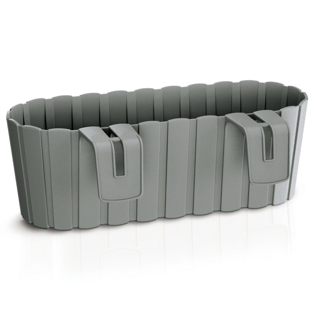 Boardee Hook Blumenkasten Balkonkasten Blumentopf Pflanzkasten 4,9L 383x212x130mm (Grau)