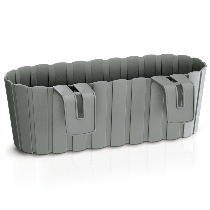 Boardee Hook Blumenkasten Balkonkasten Blumentopf Pflanzkasten 4,9L 383x212x130mm (Grau)