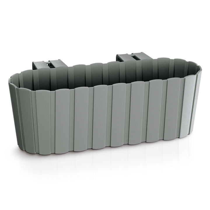 Boardee Hook Blumenkasten Balkonkasten Blumentopf Pflanzkasten 4,9L 383x212x130mm (Grau)