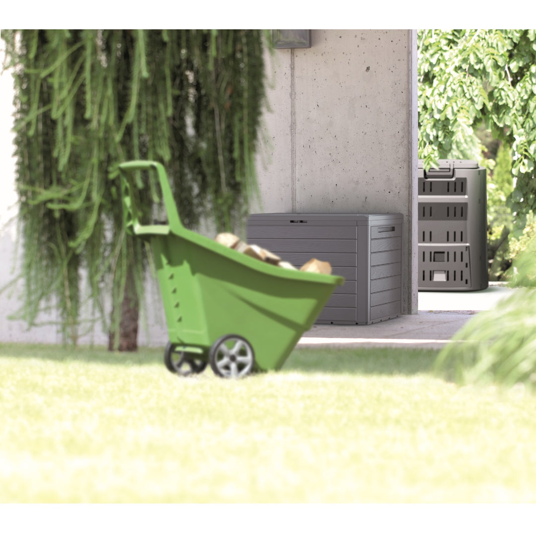 Boardebox Gartenbox Kissenbox Gartentruhe Verschließbar (190 Liter, Anthrazit)