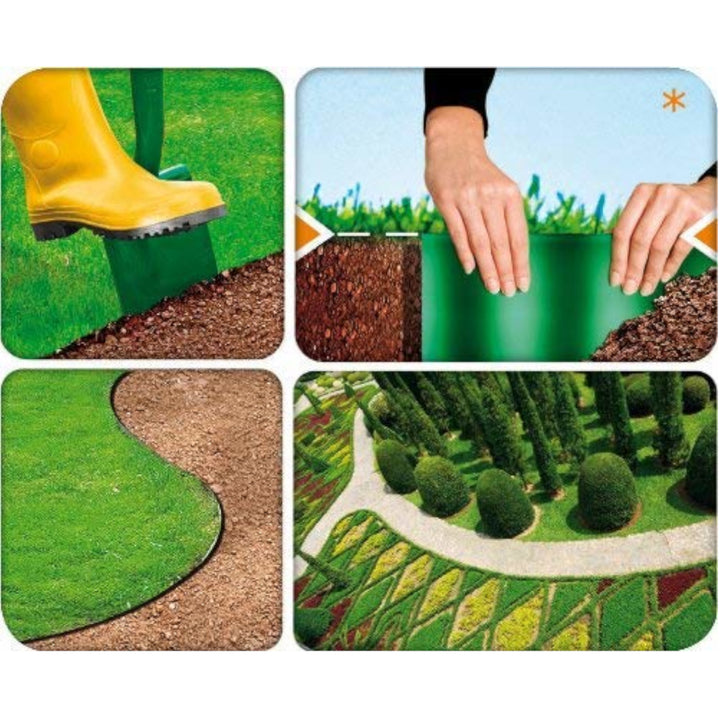 Garten gewellte Kante 15 cm x 9 m Cellfast grün