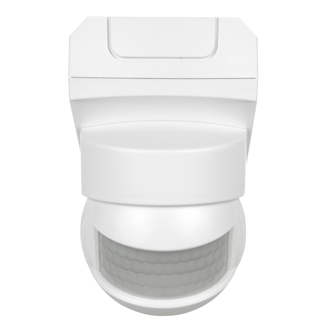 Infrarot-Bewegungssensor 180° + 360° Bewegungsmelder mit Dämmerungssensor bis 12m Reichweite IP54 (Weiß)