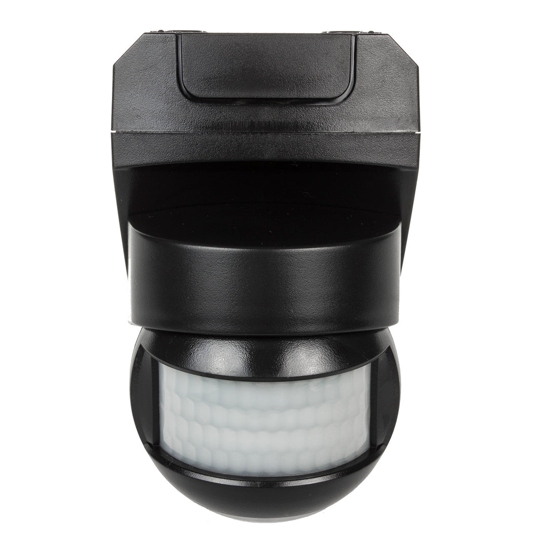 Infrarot-Bewegungssensor 180° + 360° Bewegungsmelder mit Dämmerungssensor bis 12m Reichweite IP54 (Schwarz)