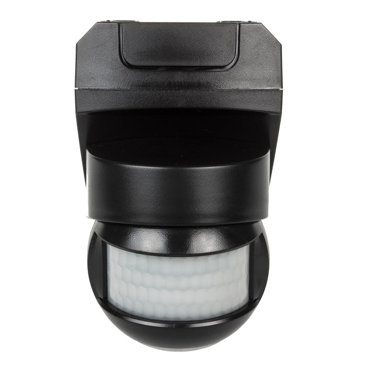 Infrarot-Bewegungssensor 180° + 360° Bewegungsmelder mit Dämmerungssensor bis 12m Reichweite IP54 (Schwarz)