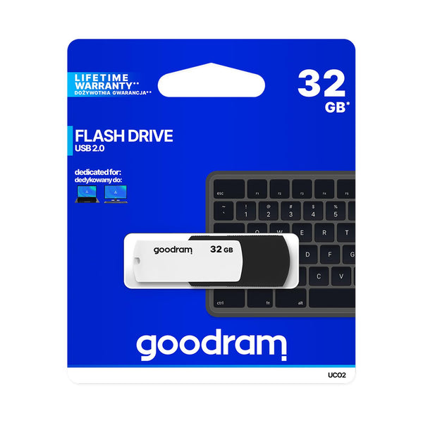 USB 2.0 USB 2.0 Flash-Laufwerk 32GB schwarz-weiß mit Goodram-Drehverschluss