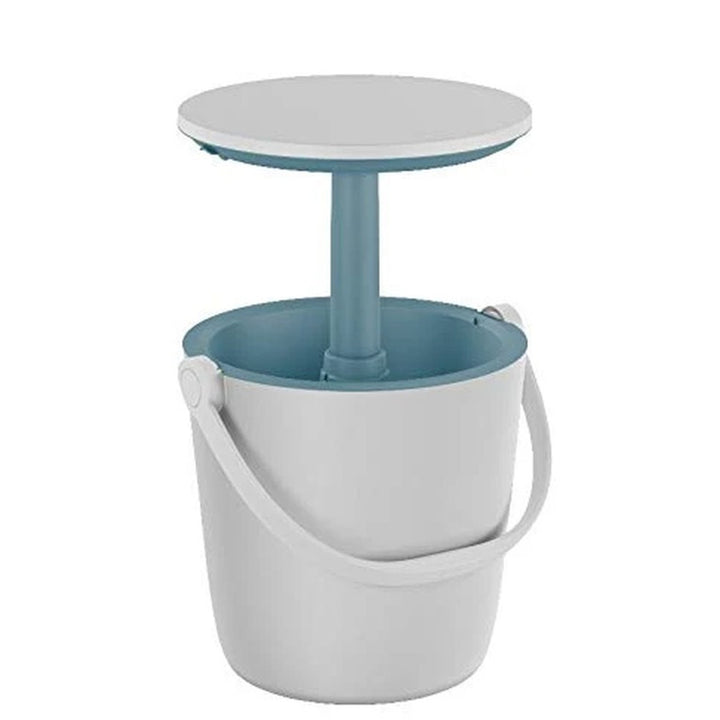 Cooler Kühltisch, ideal für Partys und Grillabende Curver Outdoor Tisch Kühlbox cool bar weiß und blau