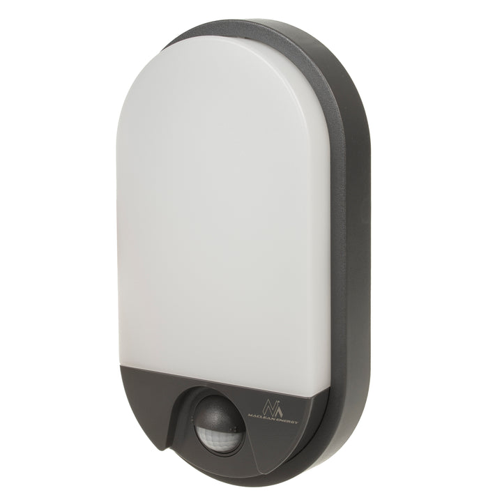 Maclean MCE340 LED-Lampe mit Infrarot-Bewegungssensor Wandleuchte Innen-/ Außenbeleuchtung 1100lm 15W IP54 Grau
