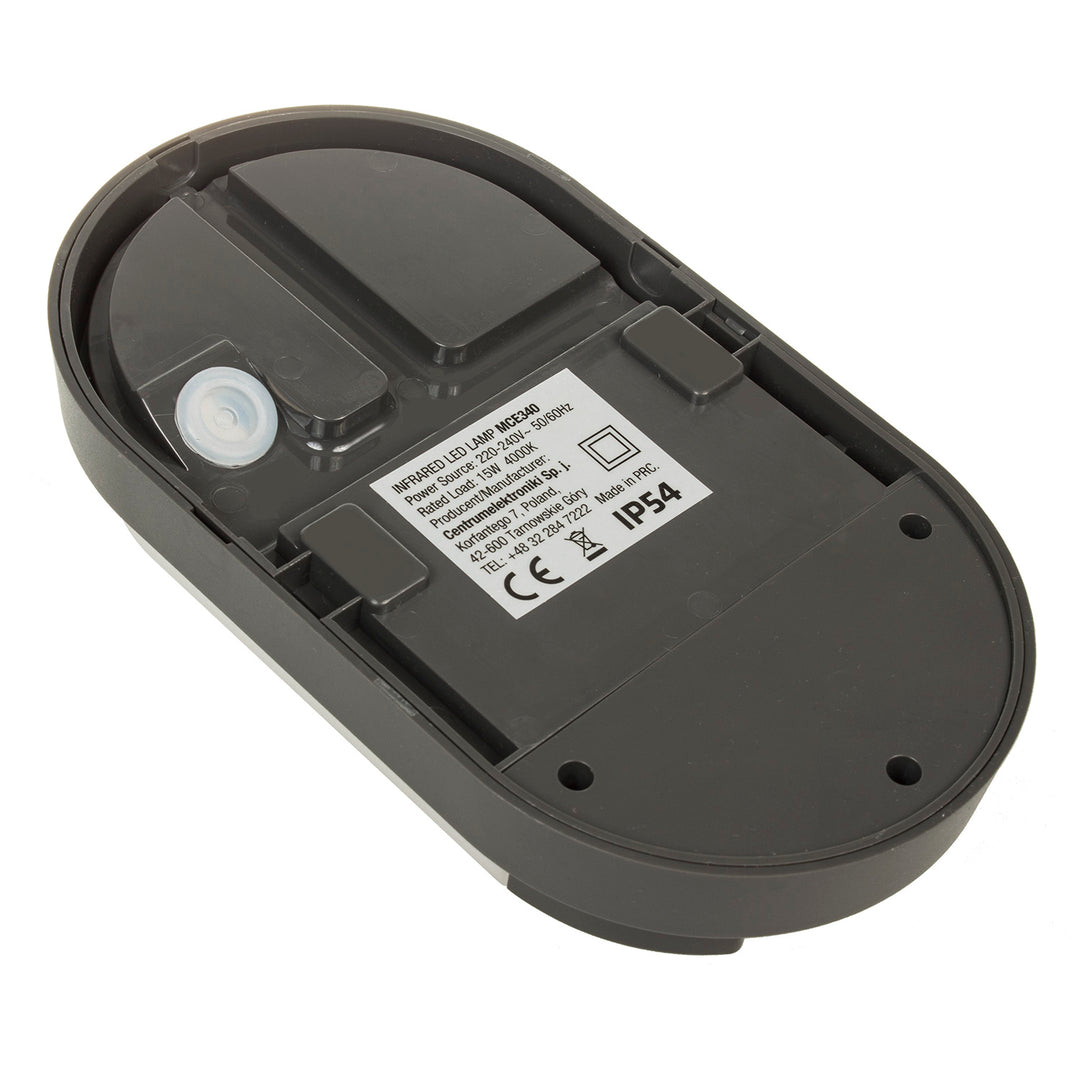 Maclean MCE340 LED-Lampe mit Infrarot-Bewegungssensor Wandleuchte Innen-/ Außenbeleuchtung 1100lm 15W IP54 Grau