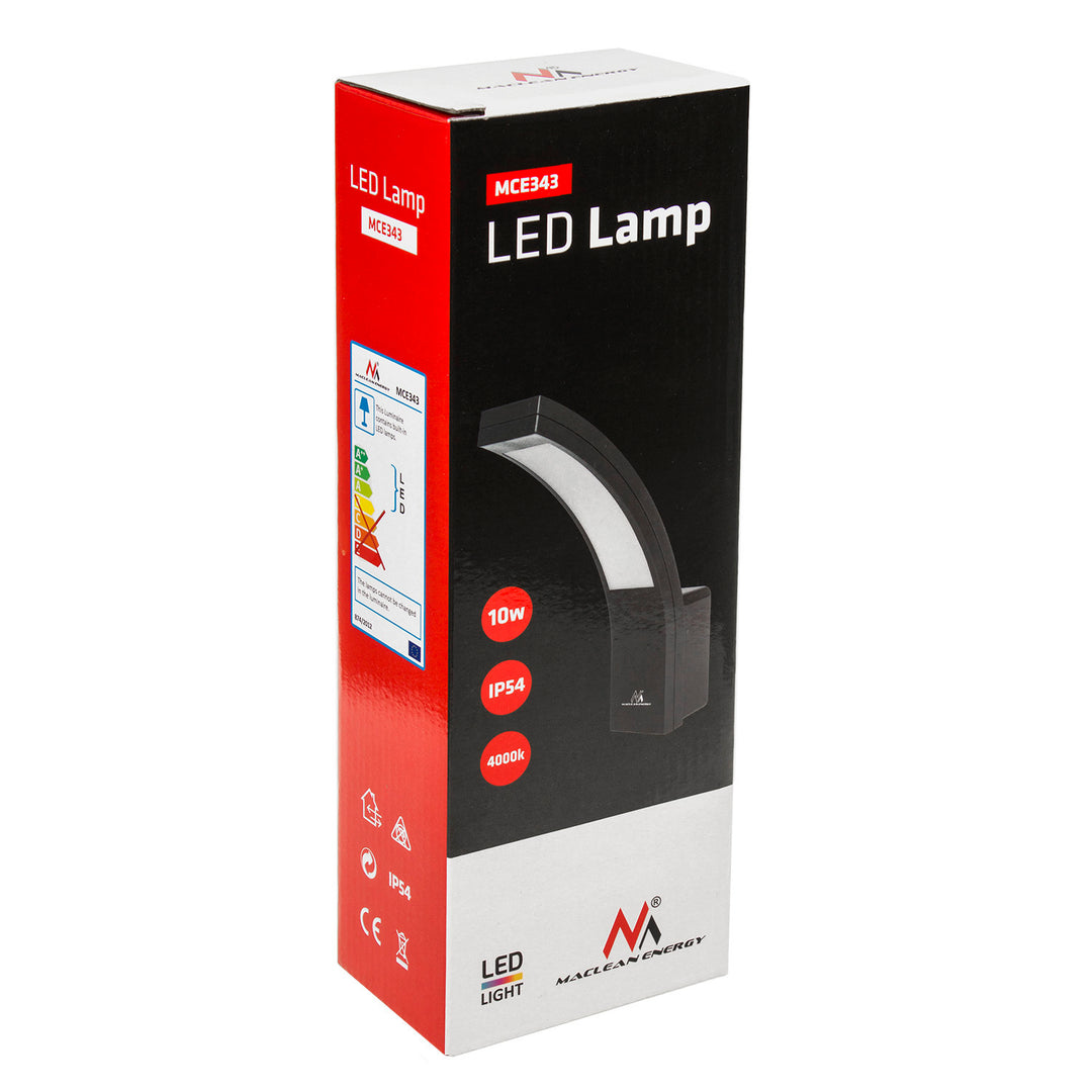 LED-Lampe Fassadenlampe Außenwandleuchte 10W 800lm IP54 4000K Neutralweiß (Schwarz)