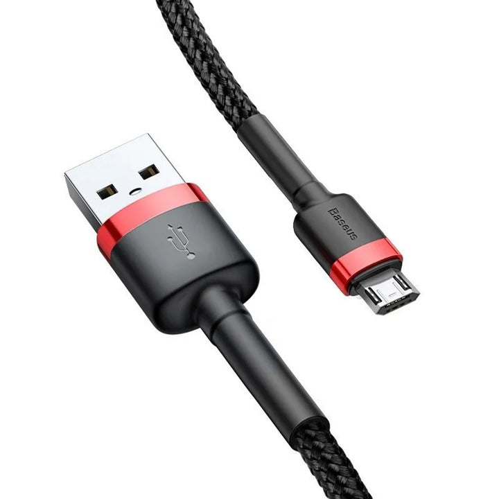 USB/MicroUSB-Kabel 2,0m QC3.0 2,4A (CAMKLF-C91) aus Nylongeflecht