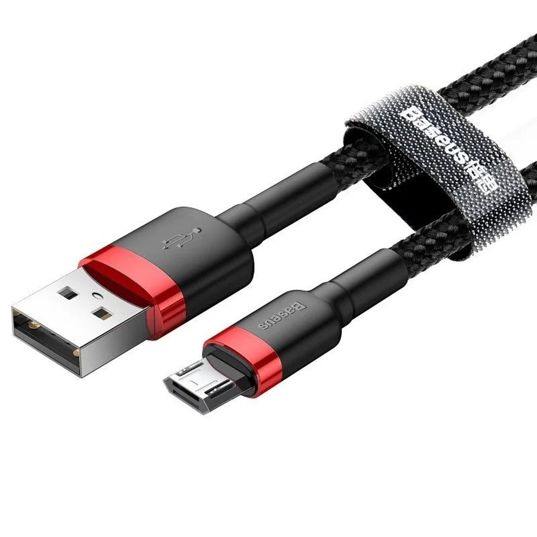 USB/MicroUSB-Kabel 2,0m QC3.0 2,4A (CAMKLF-C91) aus Nylongeflecht
