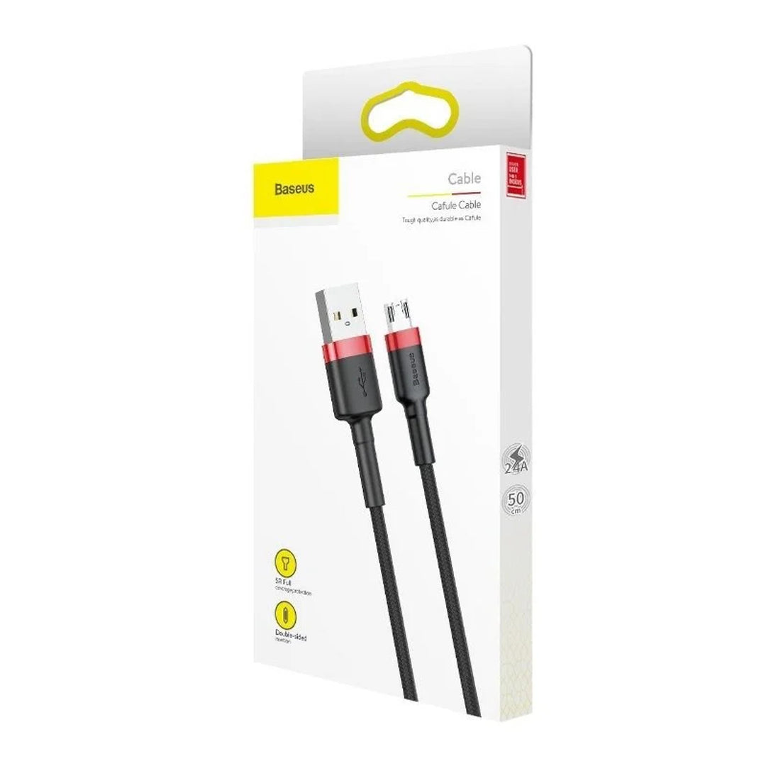 USB/MicroUSB-Kabel 2,0m QC3.0 2,4A (CAMKLF-C91) aus Nylongeflecht