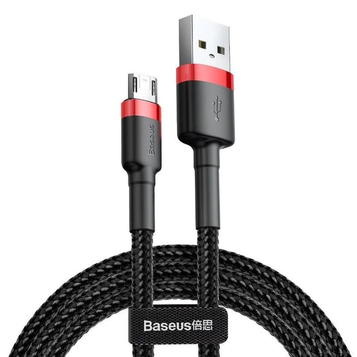 USB/MicroUSB-Kabel 2,0m QC3.0 2,4A (CAMKLF-C91) aus Nylongeflecht
