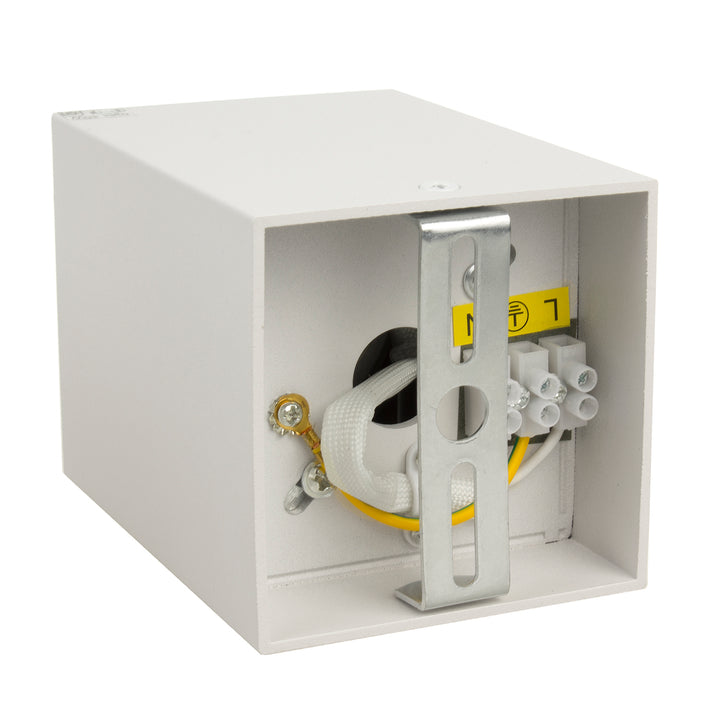 Deckenaufbauleuchte mit GU10 Fassung für LED & Halogen Leuchtmittel bis 40W Aufputz Schwenkbar Aluminium (Weiß, Eckig)