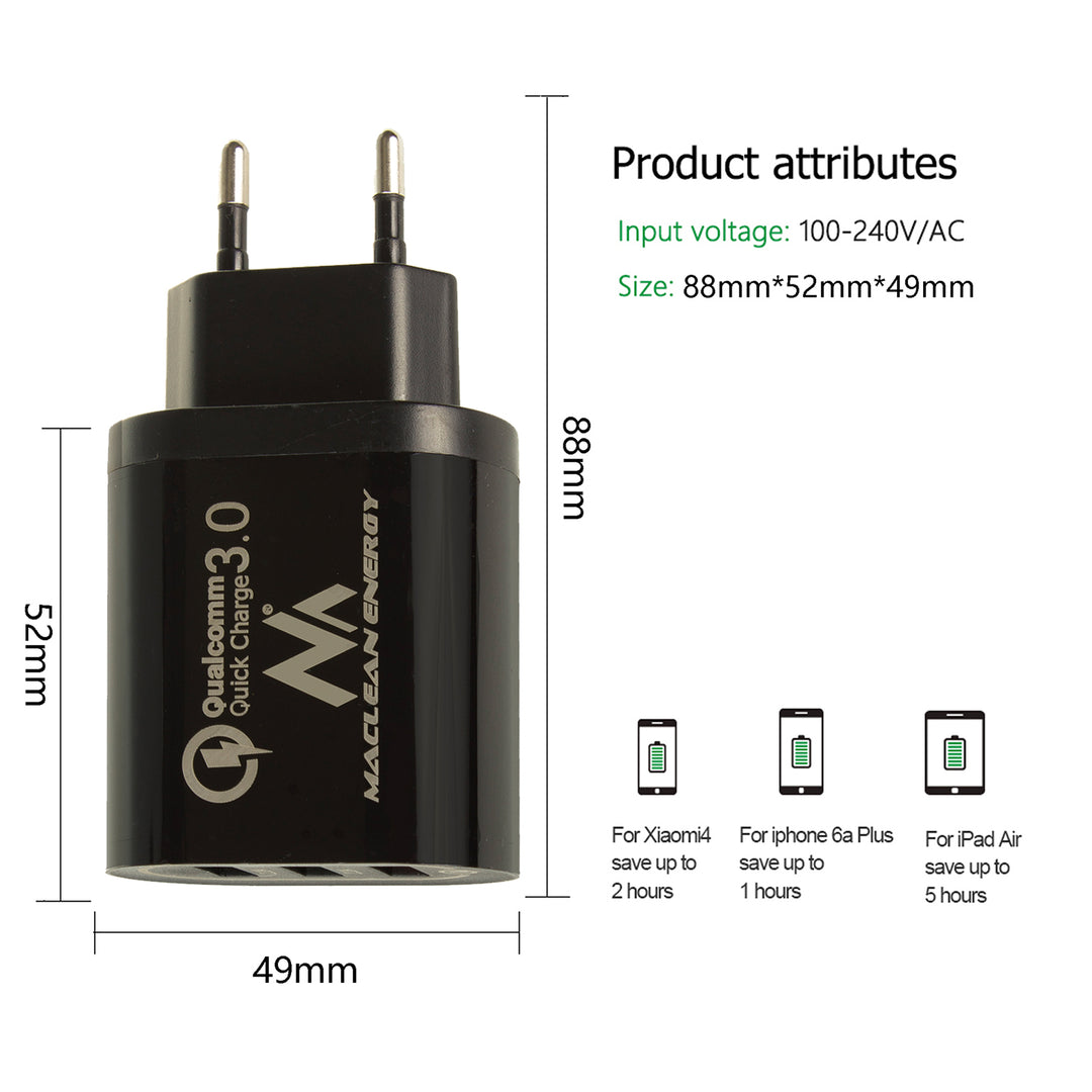 Maclean MCE479 mit Quick Charge 3.0 Schnellladefunktion