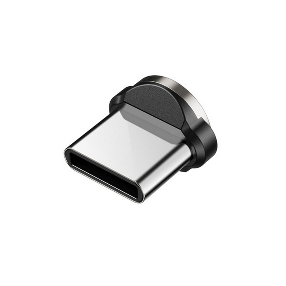 Magnetisches USB-C-Kabel 1 m, abgewinkelt, Maclean Energy MCE474, schwarz, unterstützt Fast Charging 9 V/2 A, 5 V/3 A, Nylonummantelung