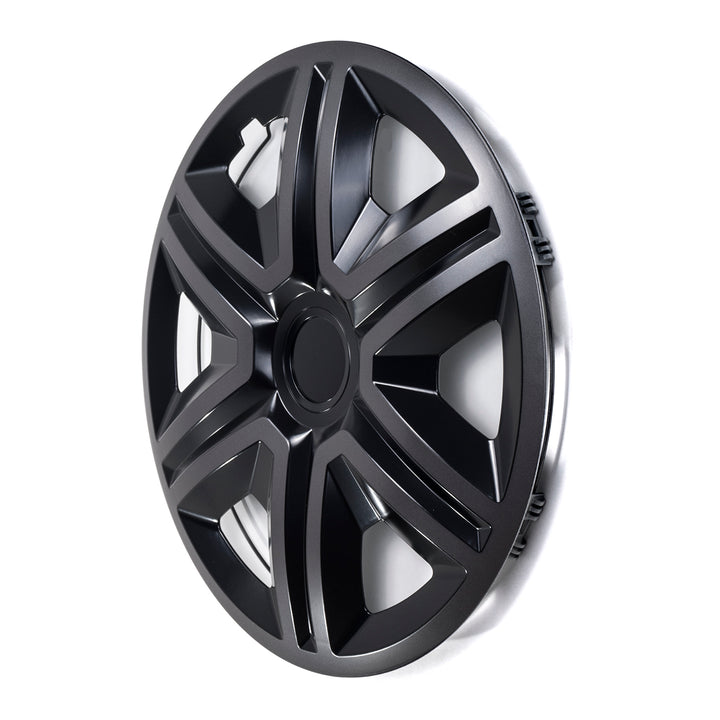 Action 4 x Universal Radzierblenden Radkappen Satz 4er Set Auto KFZ Zoll (Graphit-schwarz, 14")