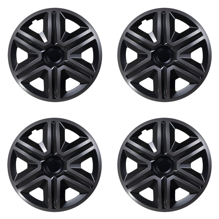 Action 4 x Universal Radzierblenden Radkappen Satz 4er Set Auto KFZ Zoll (Graphit-schwarz, 14")