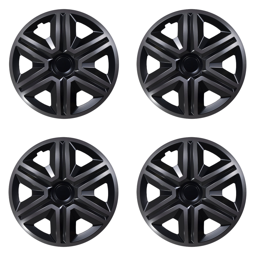 Action 4 x Universal Radzierblenden Radkappen Satz 4er Set Auto KFZ Zoll (Graphit-schwarz, 16")