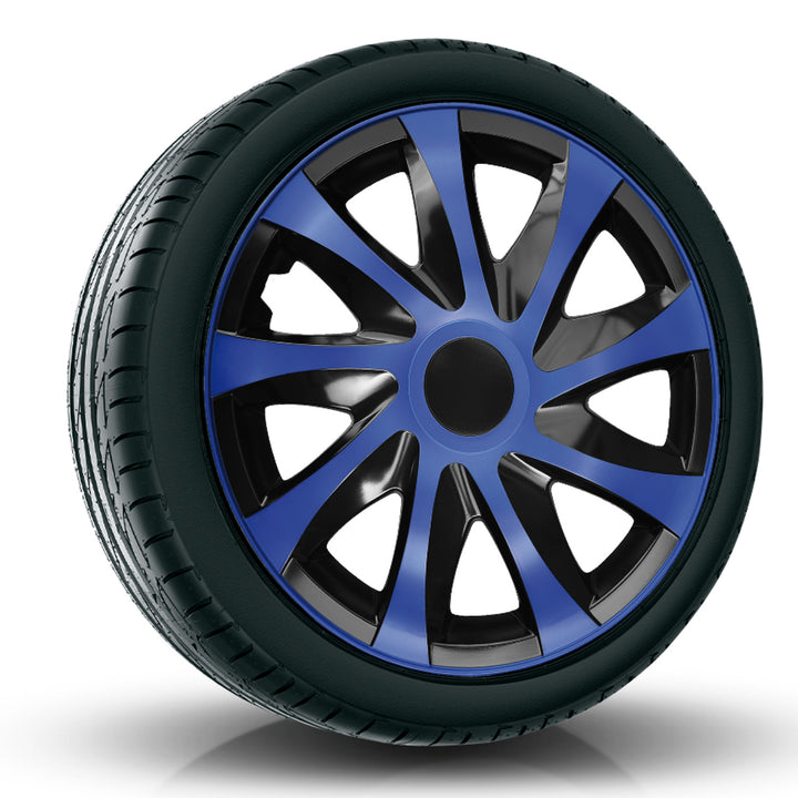 Satz 13" DRACO Radkappen blau/schwarz 4 Stück