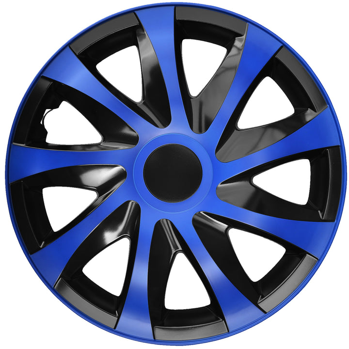 Satz 15" DRACO Radkappen blau/schwarz 4 Stück