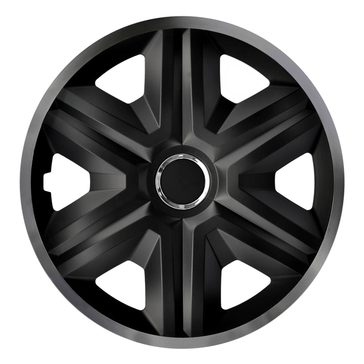 4X Universal Radkappen Radzierblenden Radblenden Auto KFZ 4 Stück (Schwarz/Graphit, 16")