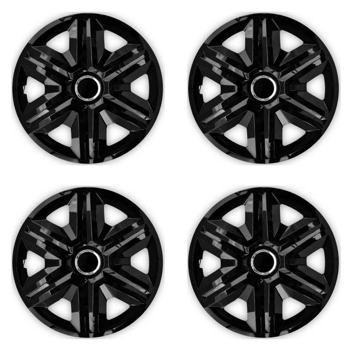 4X Universal Radkappen Radzierblenden Radblenden Auto KFZ 4 Stück (Schwarz, 16")