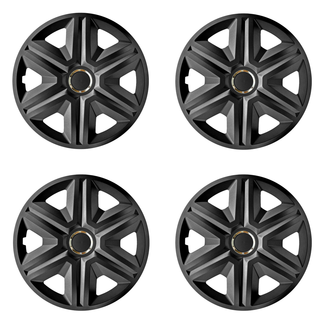 4X Universal Radkappen Radzierblenden Radblenden Auto KFZ 4 Stück (Graphit, 16")