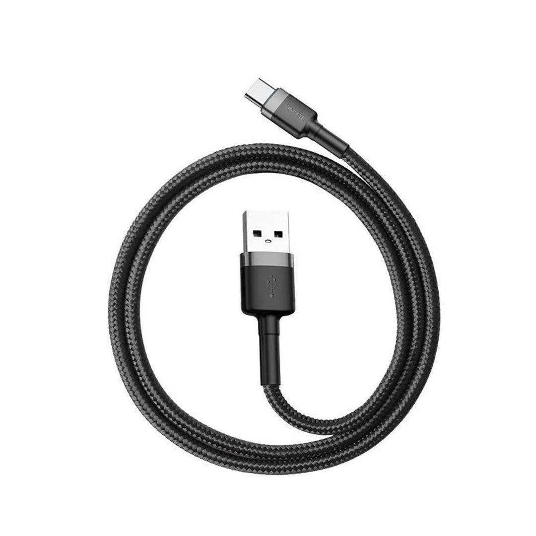 USB A Stecker - USB Typ-C Stecker 2m CATKLF-CG1 Grau+Schwarz BASEUS Kabel