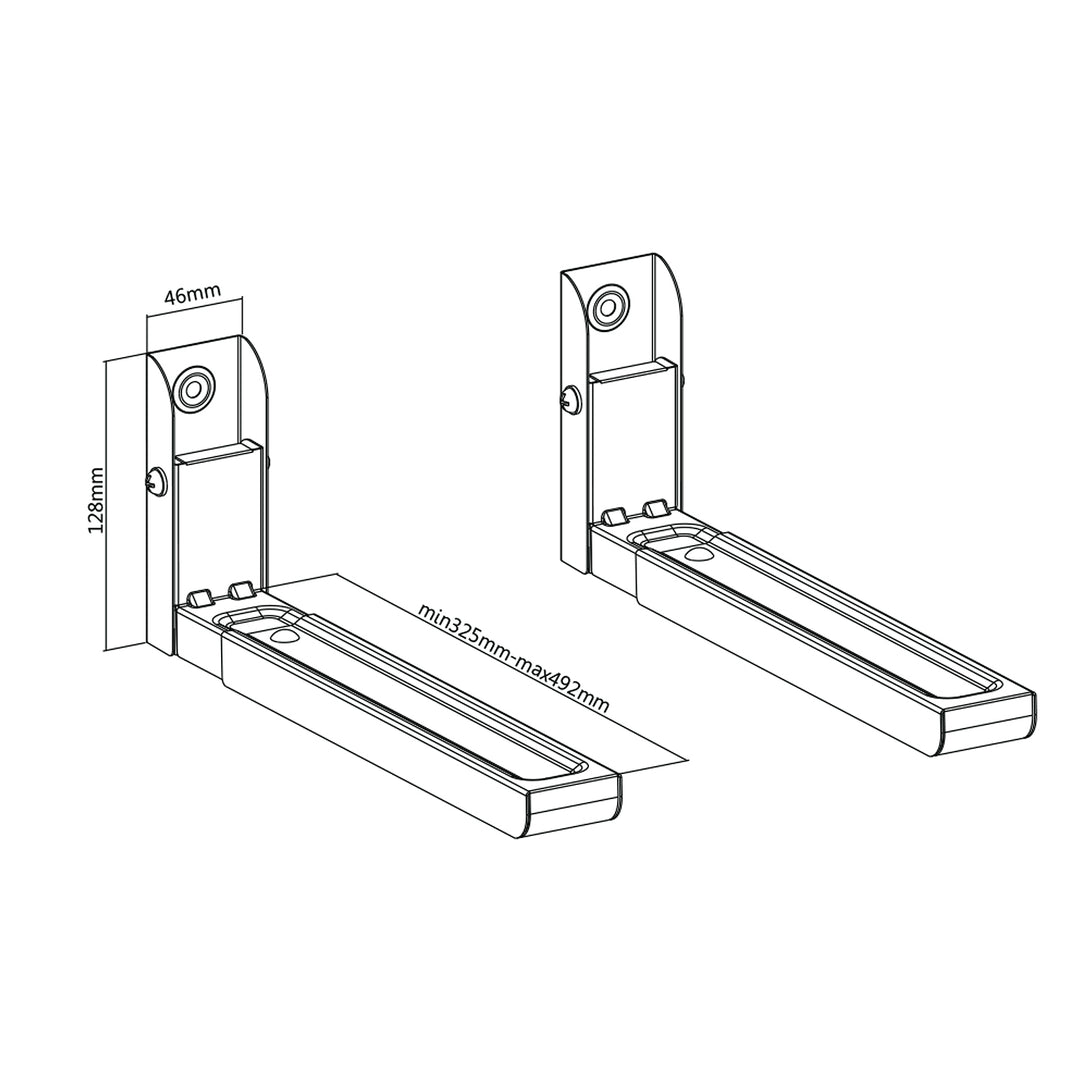 Universal Mikrowellenhalterung Mikrowellenhalter mit Teleskoparme Wandhalterung für Mikrowellen Grillofen Backofen bis 30kg