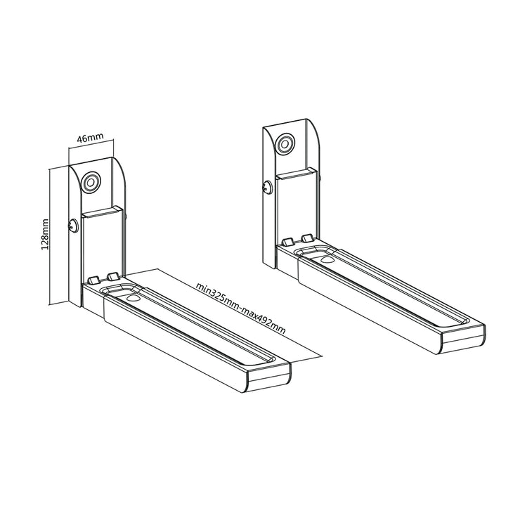 Universal Mikrowellenhalterung Mikrowellenhalter mit Teleskoparme Wandhalterung für Mikrowellen Grillofen Backofen bis 30kg