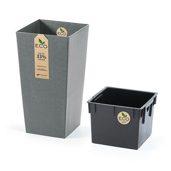 Urbi Square ECO Blumentopf Pflanzgefäß 2in1 inkl. Pflanztopf Witterungsbeständig für Innen- und Außenbereich Kunststoff Eckig (400x400x750mm)