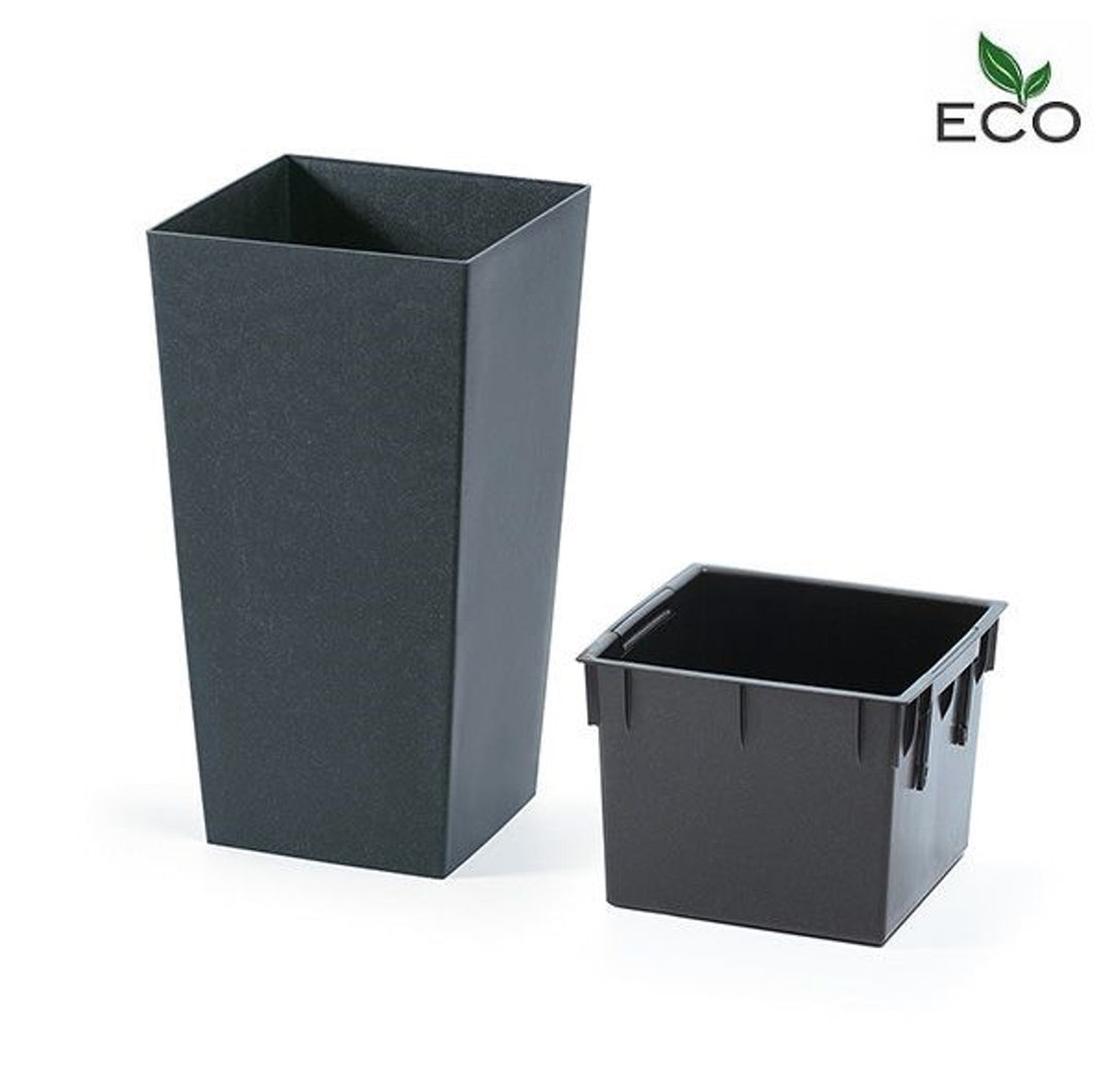 Prosperplast 2in1 Pflanzgefäß 40 x 40 x 75 cm, Grande Urbi Square Eco