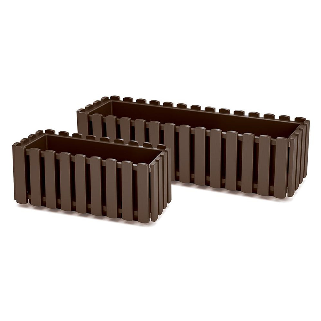 Prosperplast Boardee Fencycase Blumenkasten Balkonkasten Blumentopf Pflanzkasten für Innen- und Außenbereich 38cm Braun