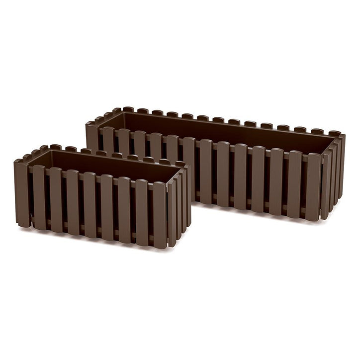 Prosperplast Boardee Fencycase Blumenkasten Balkonkasten Blumentopf Pflanzkasten für Innen- und Außenbereich 38cm Braun