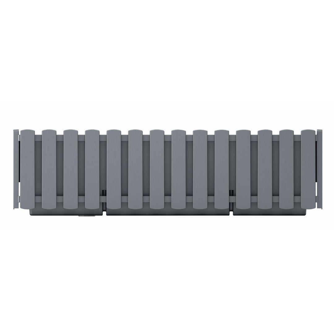 Boardee Fencycase Blumenkasten Balkonkasten Blumentopf Pflanzkasten Rustikales Design für Innen- und Außenbereich  58cm Grau