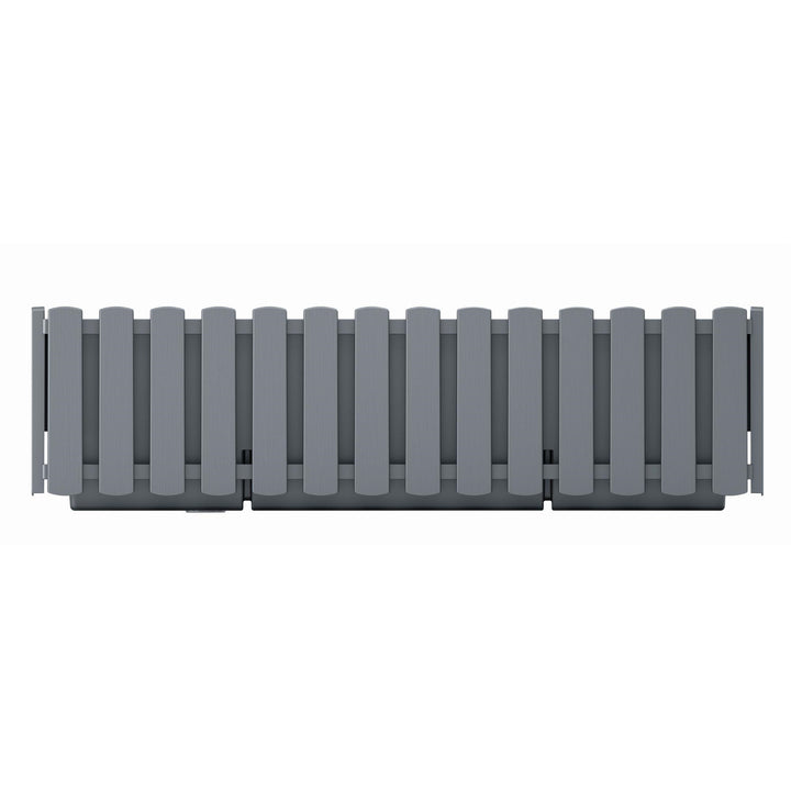 Boardee Fencycase Blumenkasten Balkonkasten Blumentopf Pflanzkasten Rustikales Design für Innen- und Außenbereich  58cm Grau