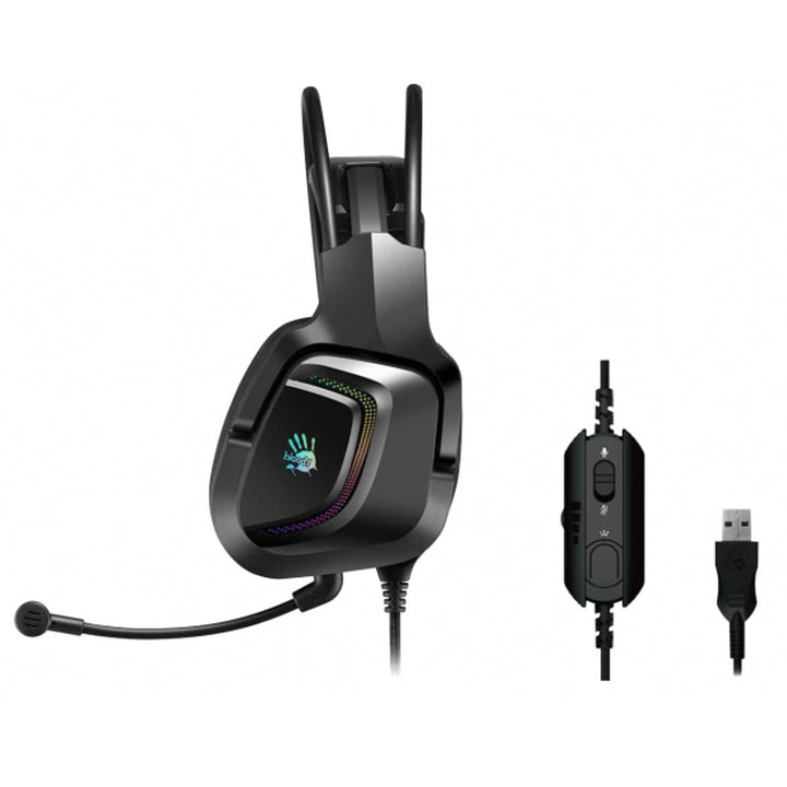 A4TECH A4TSLU46785 Gaming Kopfhörer USB Over Ear Gamer Stirnband Mikrofon Lautstärkeregler