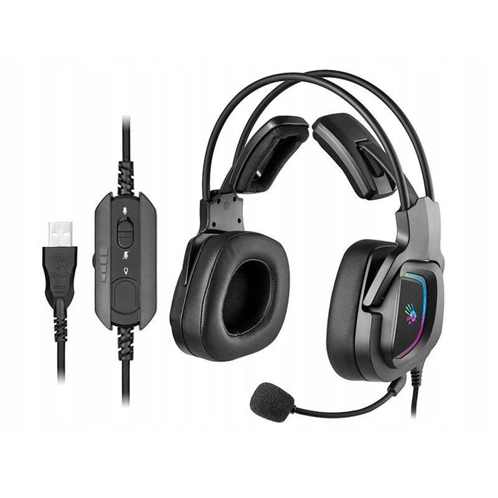 A4TECH A4TSLU46785 Gaming Kopfhörer USB Over Ear Gamer Stirnband Mikrofon Lautstärkeregler