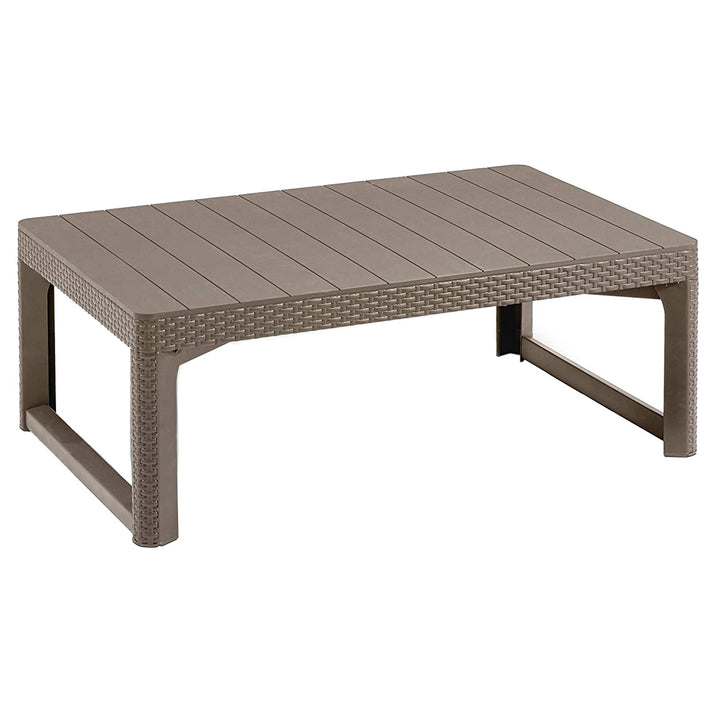 Rattan Lyon Tisch, Cappuccino Gartentisch Kunststoff Rattan - Optik